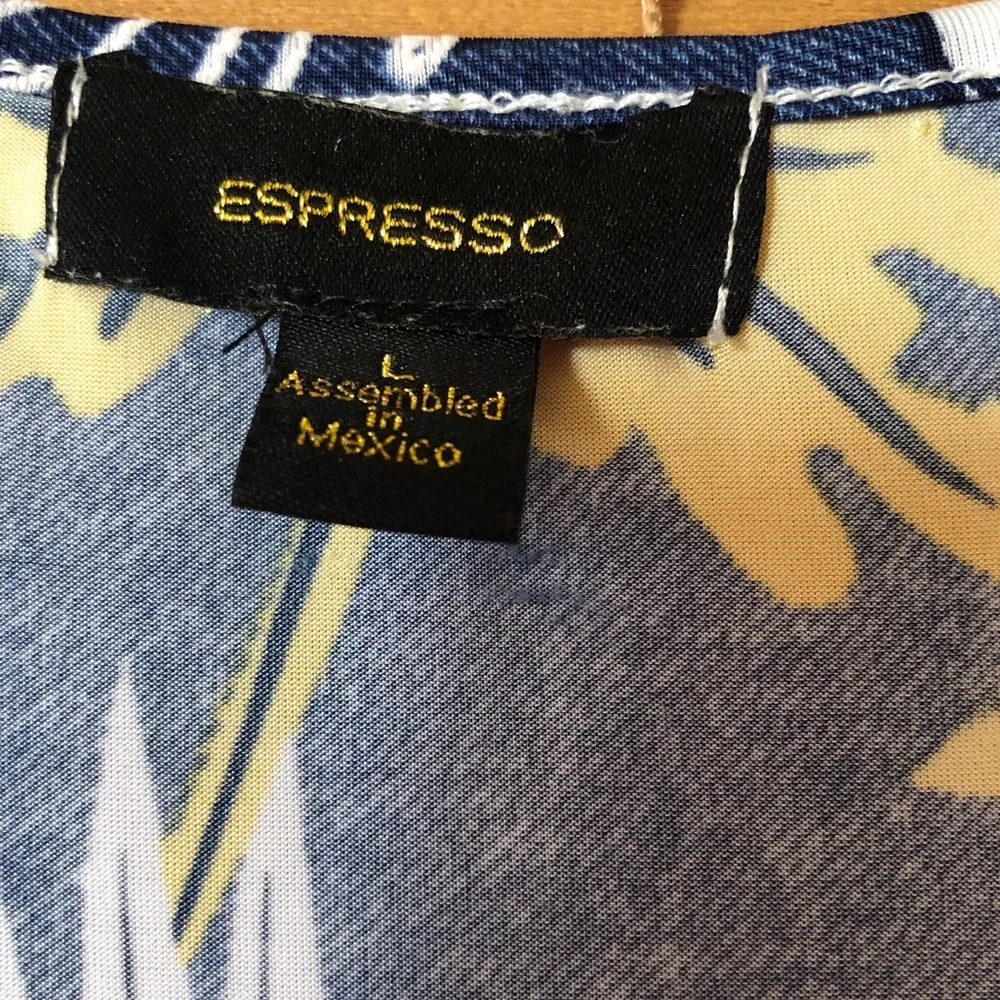 ESPRESSO LIKE NEW FLORAL DRESS/ COVER UP SIZE LARGE - Picture 2 of 5